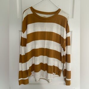 Madewell Orange and White Striped Longsleeve